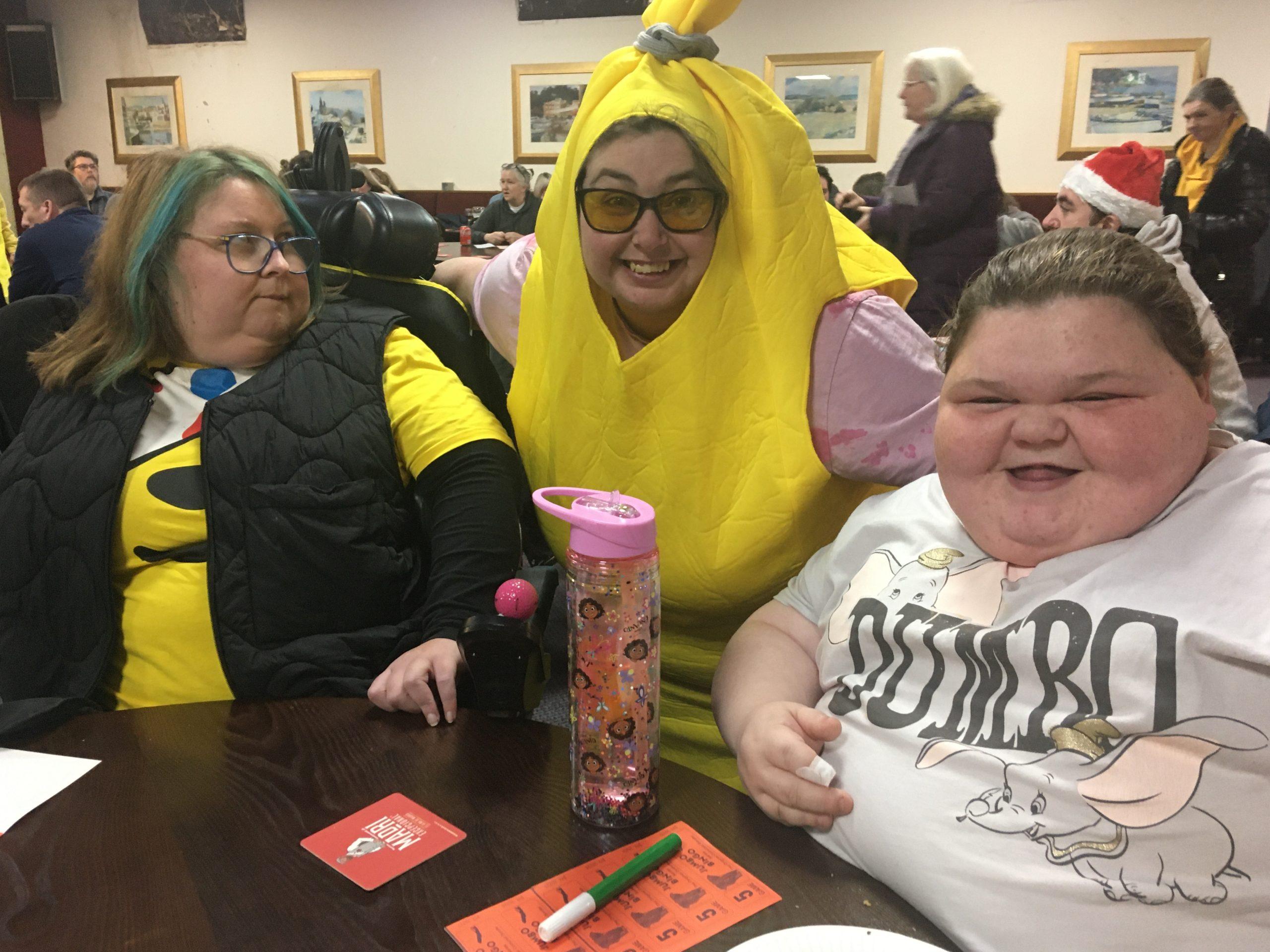 Three members enjoying bananas bingo