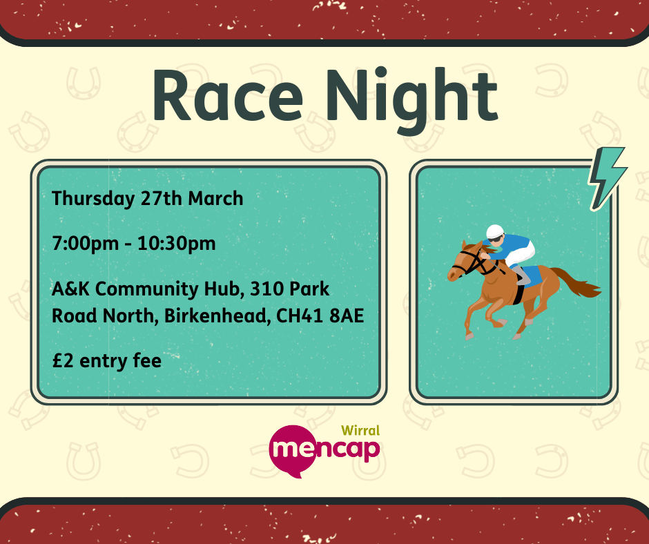 Race Night poster featuring details of the event